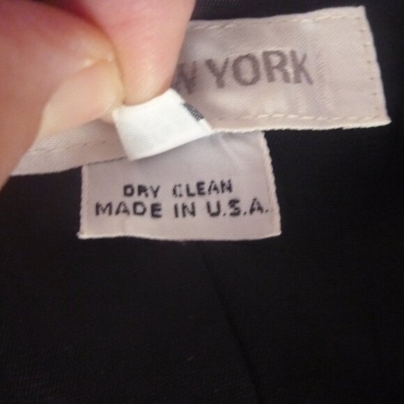 Jones New York Women 100% Pure Wool Black White Blazer 10 Checkered Lapel Single - Picture 9 of 16